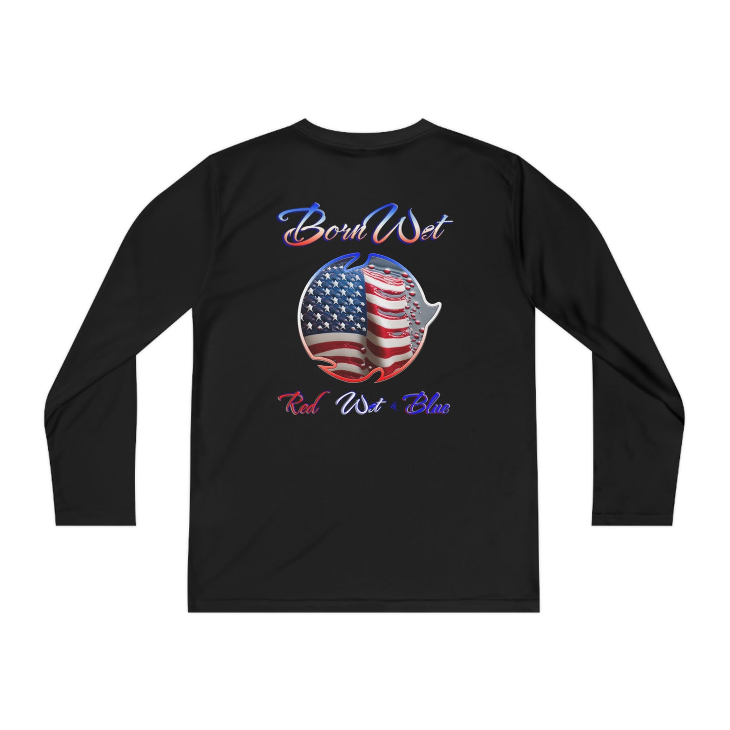 Red Wet & Blue - Born Wet - Youth Long Sleeve Competitor Tee