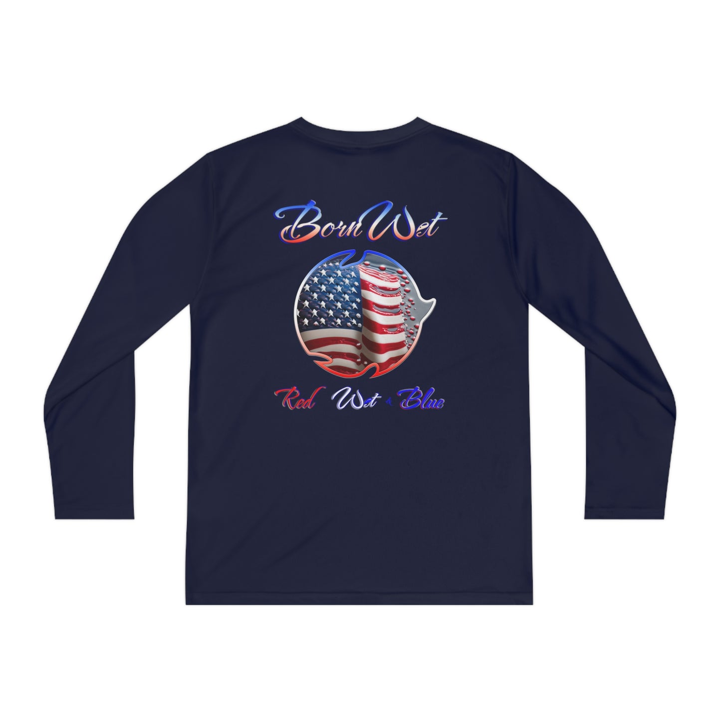 Red Wet & Blue - Born Wet - Youth Long Sleeve Competitor Tee