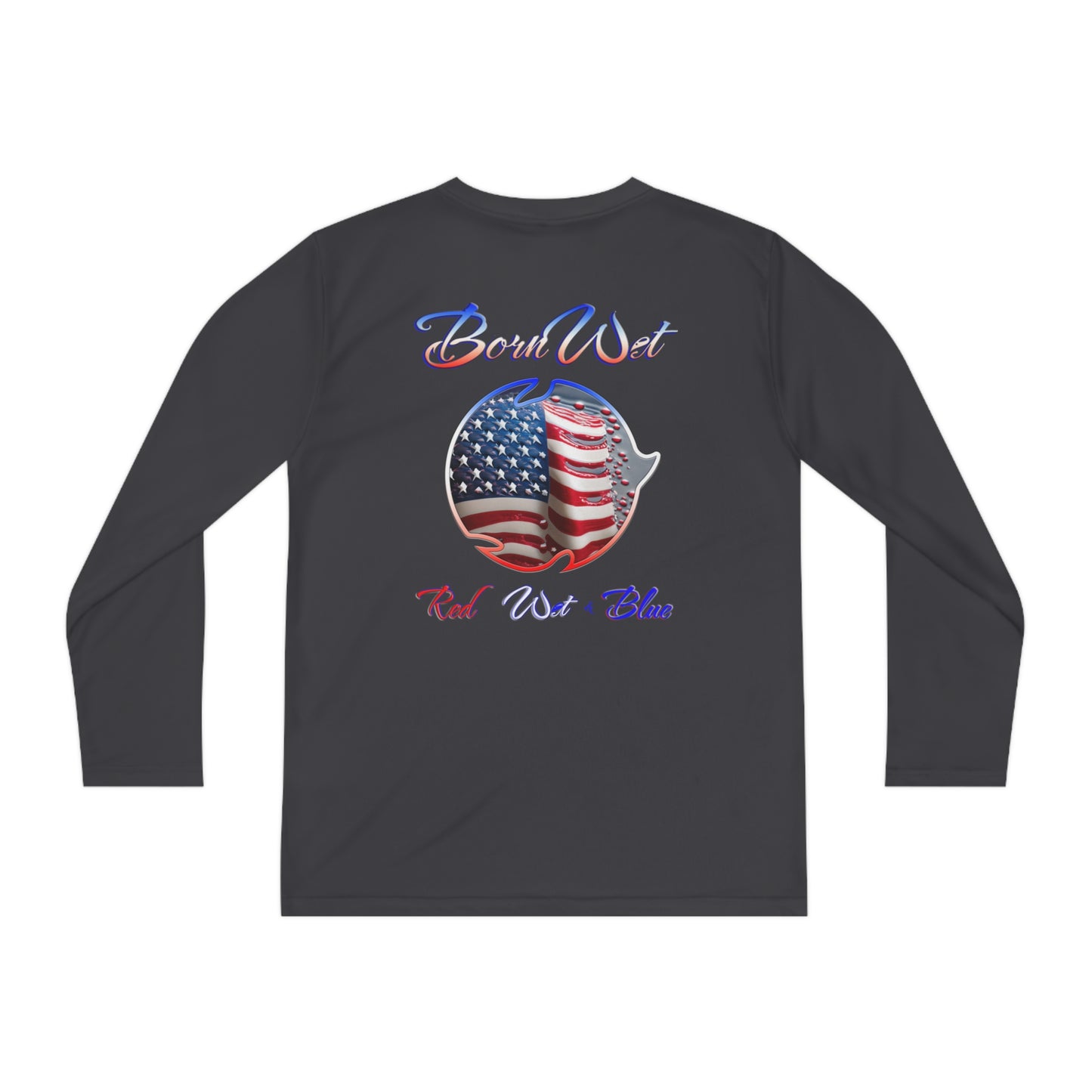 Red Wet & Blue - Born Wet - Youth Long Sleeve Competitor Tee