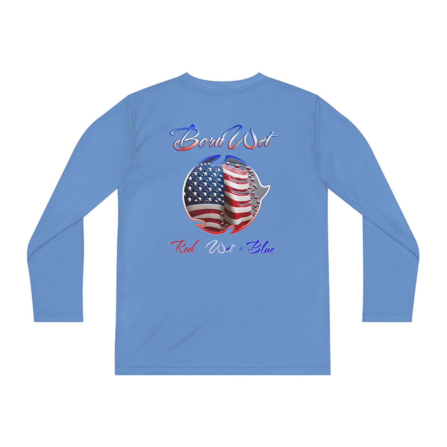 Red Wet & Blue - Born Wet - Youth Long Sleeve Competitor Tee