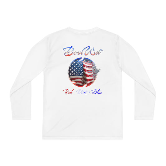 Red Wet & Blue - Born Wet - Youth Long Sleeve Competitor Tee