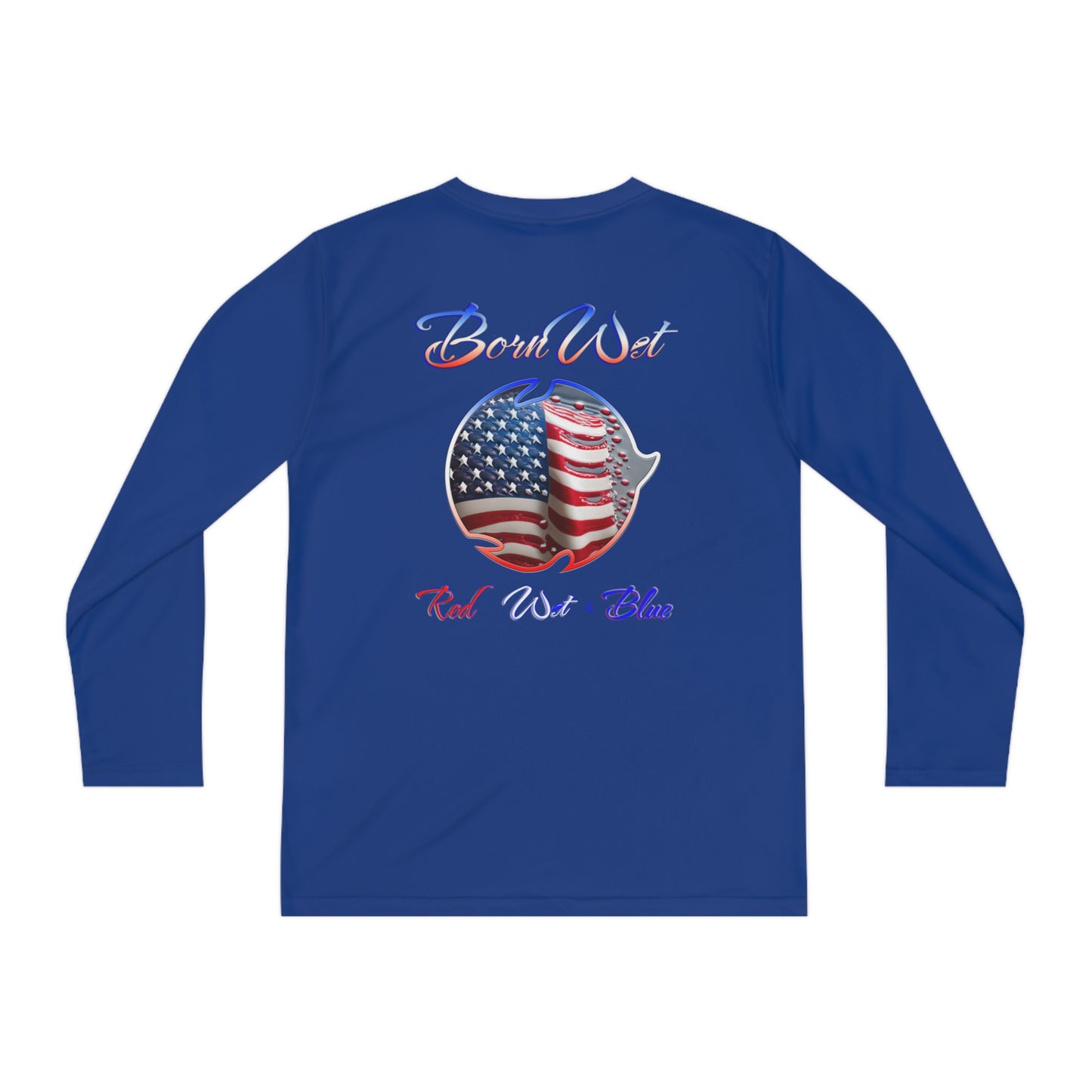 Red Wet & Blue - Born Wet - Youth Long Sleeve Competitor Tee